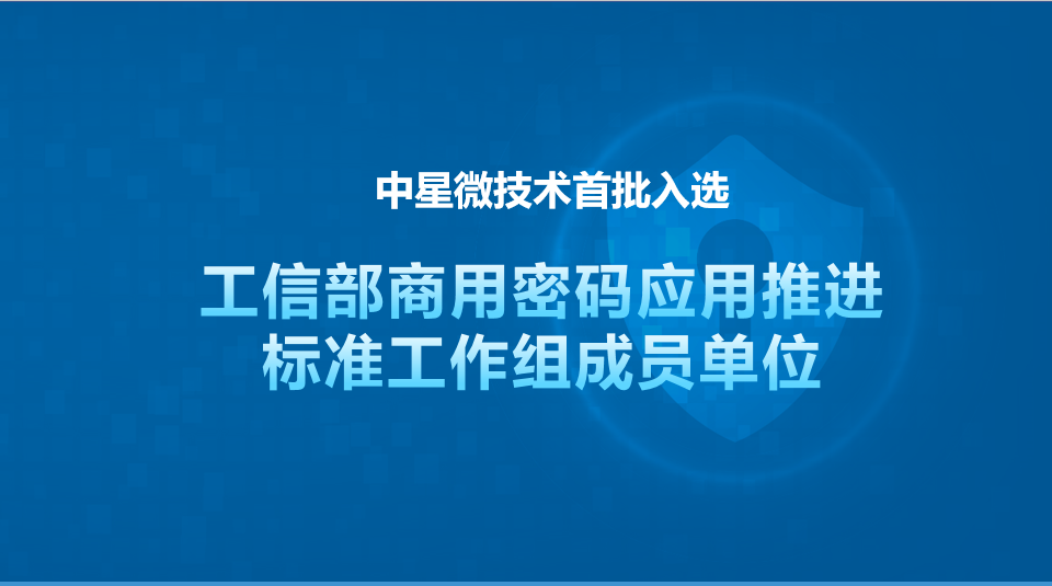 首批入選丨中星微技術(shù)入選工信部商用密碼應(yīng)用推進(jìn)標(biāo)準(zhǔn)工作組成員單位